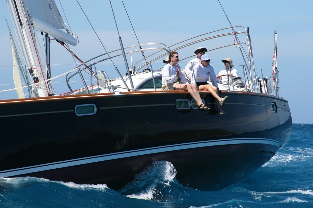 Heavy displacement cruiser Mary Ellen racing in Buck Island Channel - St. Croix Yacht Club Hospice Regatta © Rob Jones